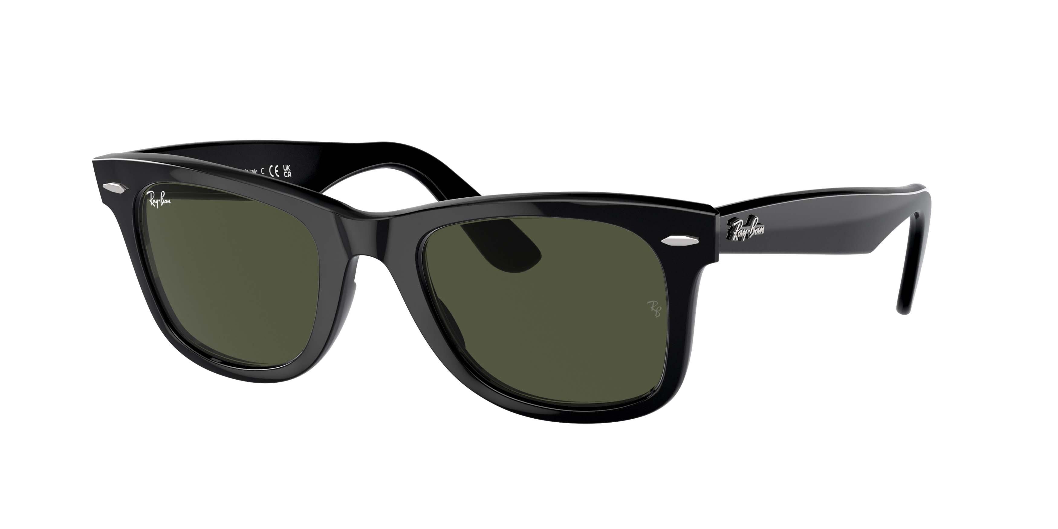 Ray-Ban Original Wayfarer Classic G-15 Green Sunglasses - Black - BLACK/GREEN